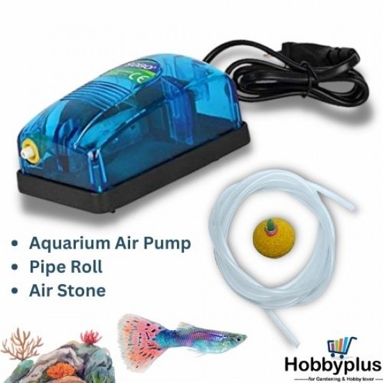 Best Air Pump for Aquarium| High-quality air pump with Air Stone and Silicon Pipe Roll.