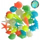Glow in The Dark -Starfish Conch Shell Shaped Glowing Stones 20 Pieces. Decorative for Garden, Aquarium, Kids Crafts etc