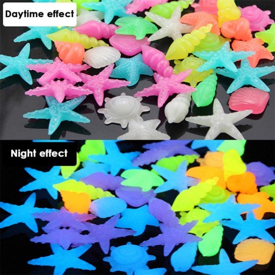Glow in The Dark -Starfish Conch Shell Shaped Glowing Stones 20 Pieces. Decorative for Garden, Aquarium, Kids Crafts etc Glow in The Dark -Starfish Conch Shell Shaped Glowing Stones 20 Pieces. Decorative for Garden, Aquarium, Kids Crafts etc