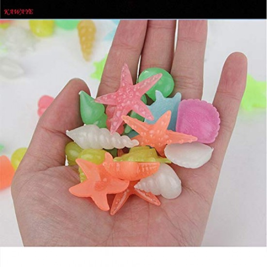 Glow in The Dark -Starfish Conch Shell Shaped Glowing Stones 20 Pieces. Decorative for Garden, Aquarium, Kids Crafts etc Glow in The Dark -Starfish Conch Shell Shaped Glowing Stones 20 Pieces. Decorative for Garden, Aquarium, Kids Crafts etc