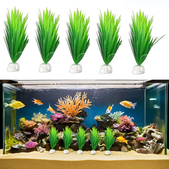 Artificial Aquarium Plants Set of 5 – 12cm Fish Tank Decor
