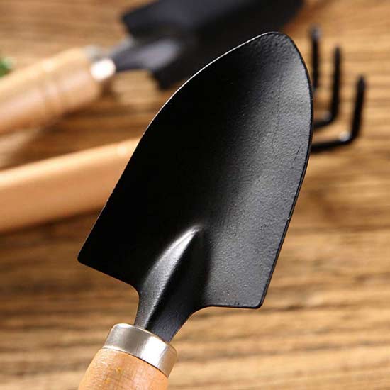 Wooden Handle Small Sharp Shovel Rake Mini Garden Tool Set (3 Piece Set)  Wooden Handle Small Sharp Shovel Rake Mini Garden Tool Set (3 Piece Set)