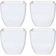5-Inch Pearl Plastic Planters White Color- Flower Pots Set (Pack of 4, Plastic) | Gamla Plant Container.